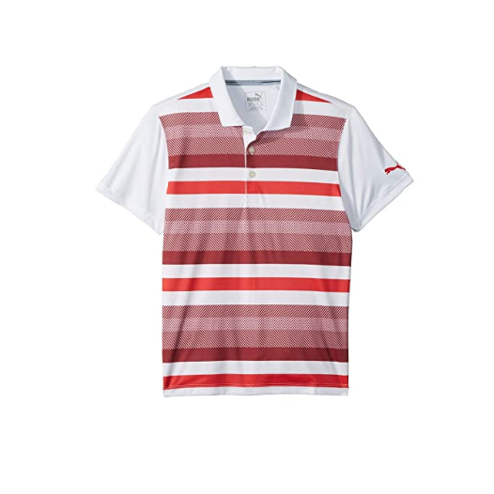 PUMA Turf Stripe Polo Jr Big Kids Pomegranate Size XL